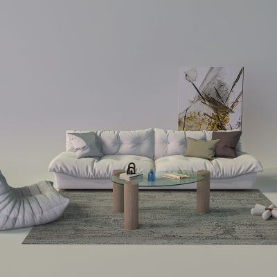 现代沙发奶油风组合沙发