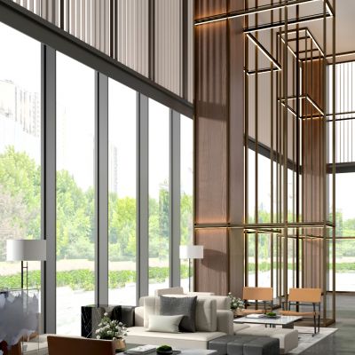 现代售楼洽谈处，洽谈沙发茶几组合