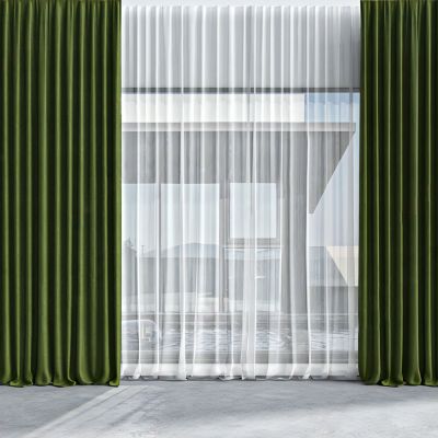绿色窗帘 窗纱