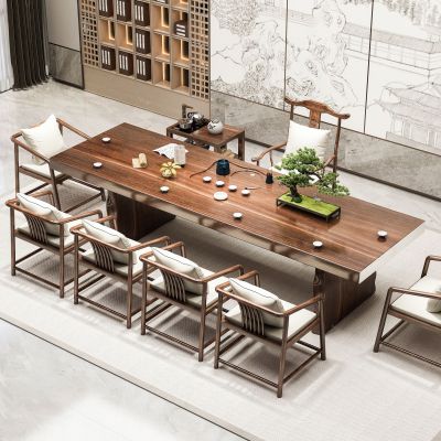 新中式实木茶桌椅组合