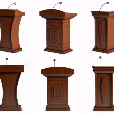 新中式立式讲台
