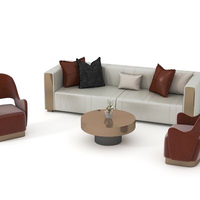 现代沙发茶几组合，三人沙发，休闲椅，茶几