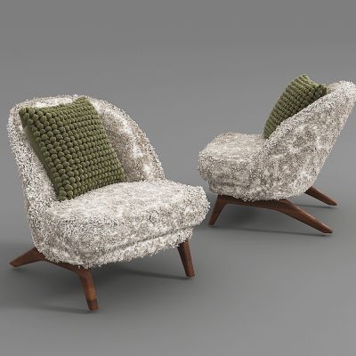现代毛绒休闲椅