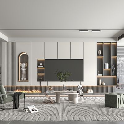 现代电视背景墙