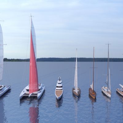 现代帆船3D模型