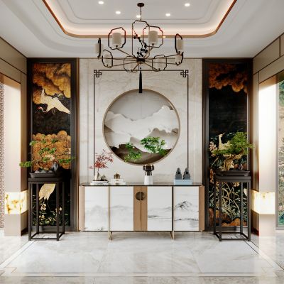 新中式玄关，过道