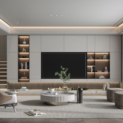 现代电视背景墙