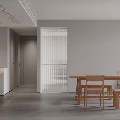 现代原木色客餐厅