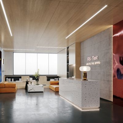 现代前台接待区