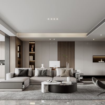 现代轻奢客厅餐厅