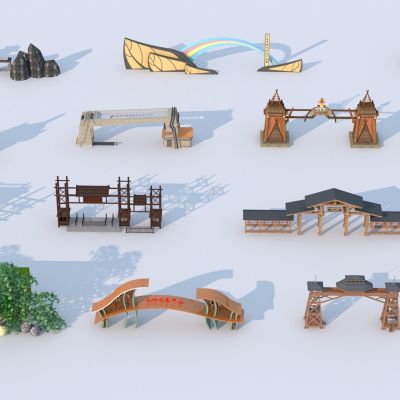 中式旅游景区入口大门