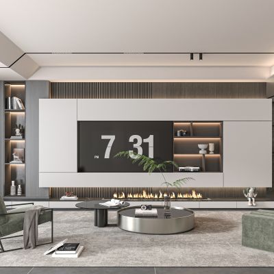 现代电视背景墙