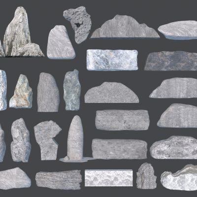 新中式入口景石