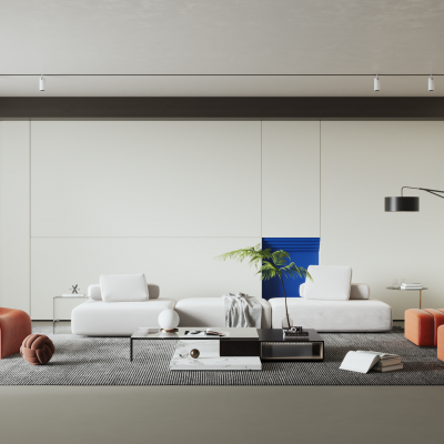 现代克莱因蓝客厅