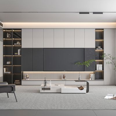 现代电视背景墙