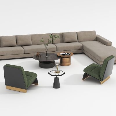 现代洽谈沙发茶几组合2