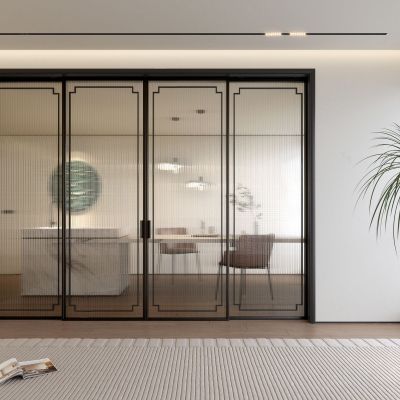 新中式玻璃门 推拉门 厨房门