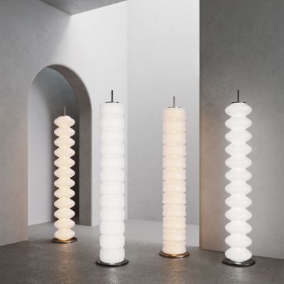 奶油风立柱落地灯