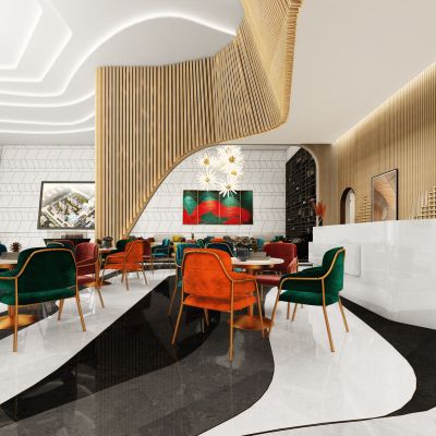 现代销售大厅沙盘区，销售中心，营销中心，沙盘区，洽谈区，展区