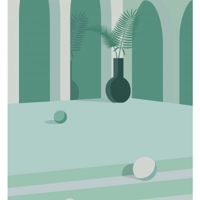 莫兰迪几何建筑装饰画