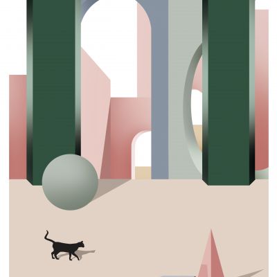 莫兰迪几何建筑装饰画