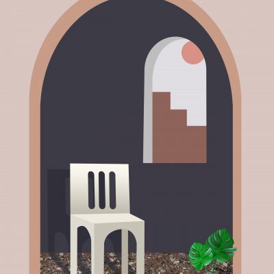 莫兰迪几何建筑装饰画