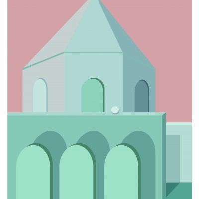 莫兰迪几何建筑装饰画