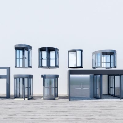 现代旋转门 办公商场入户门 玻璃旋转门 自由门 酒店门 组合门 感应门