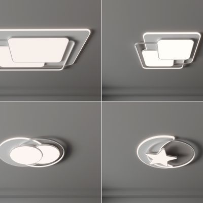 现代吸顶灯 圆形吸顶灯 方形吸顶灯 卧室 客厅 儿童房 简约吸顶灯