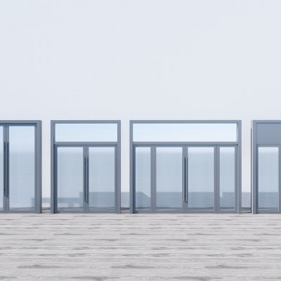 现代 入口门 玻璃门 办公门 自动感应门 大厦入口 门 门框