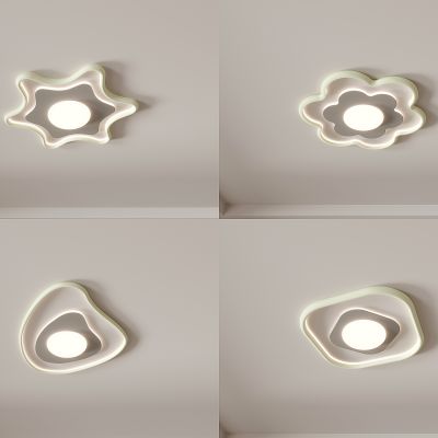 SU卧室灯 卡通 现代创意 奶油风 北欧 极简儿童房吸顶灯模型组合