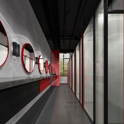 健身房，健身俱乐部，健身房更衣室，工业风健身房