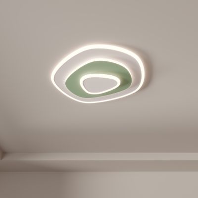 卧室灯 简约 现代创意 奶油风 绿色新款极简儿童房吸顶灯3d模型组合