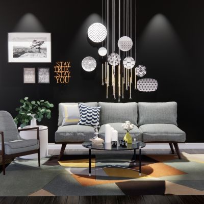 北欧 简约沙发茶几组合