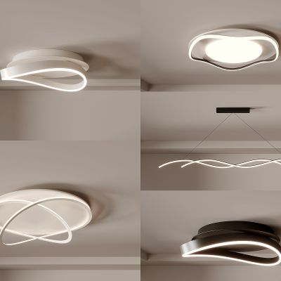 北欧现代创意吸顶灯 卧室灯 客厅灯 餐厅吊灯3d模型组合