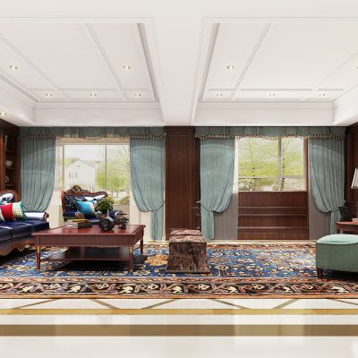 美式风格客厅，美式风格，美式风格饰品