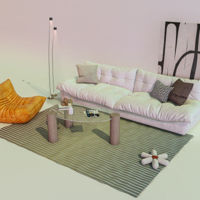 现代奶油风沙发组合