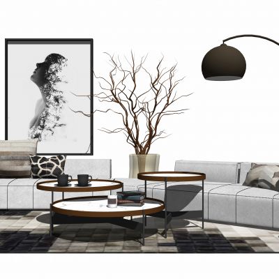 现代轻奢别墅客厅软装