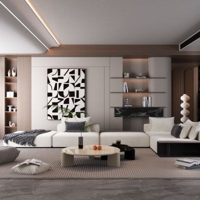 现代风格的客厅