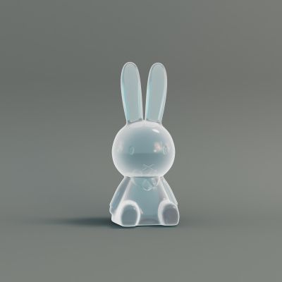 现代雕像摆件玻璃兔
