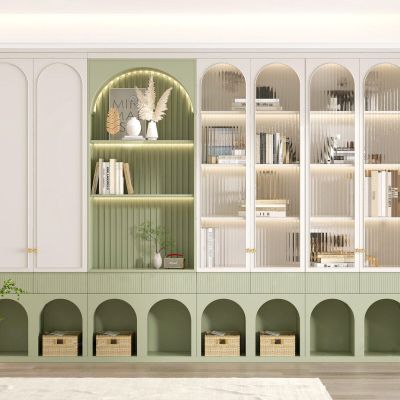 奶油风书柜