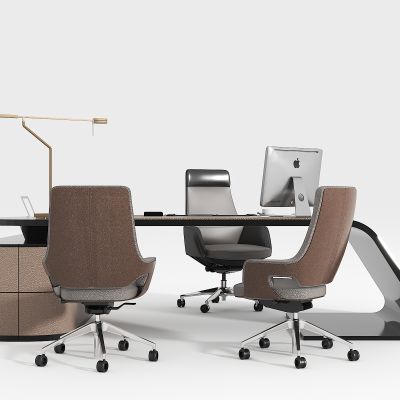 现代总经理室办公桌椅组合