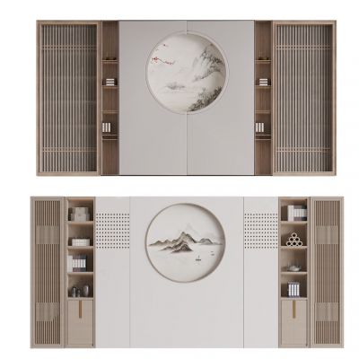 新中式沙发背景