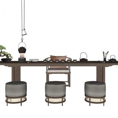 新中式茶桌椅组合