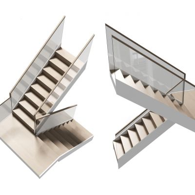 转角楼梯 玻璃扶手楼梯