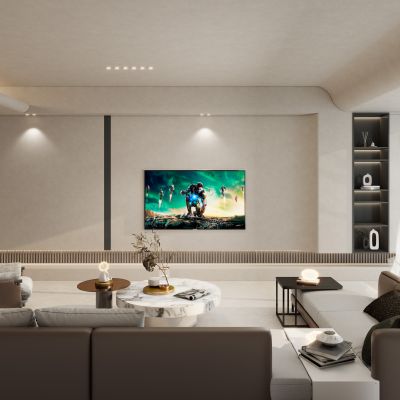 奶油诧寂风客厅沙发墙