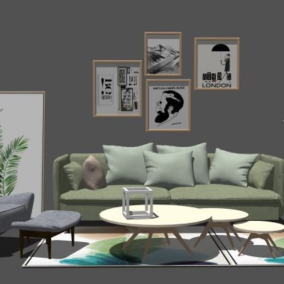 北欧沙发场景组合