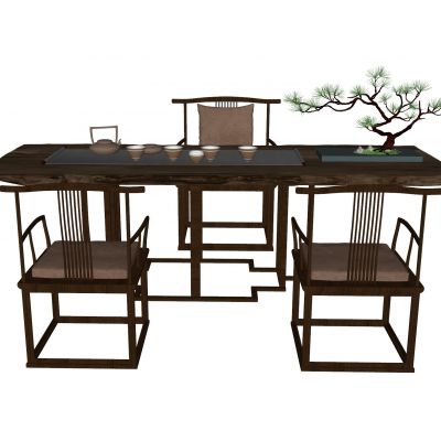 新中式茶桌椅组合