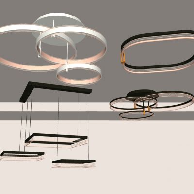 卧室灯 吸顶灯 简约 现代 创意 个性 极简 北欧 房间主卧吸顶灯3d模型组合