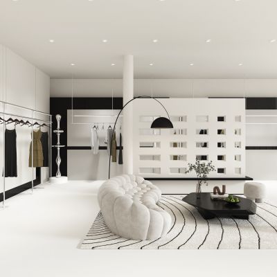 现代黑白风服装店